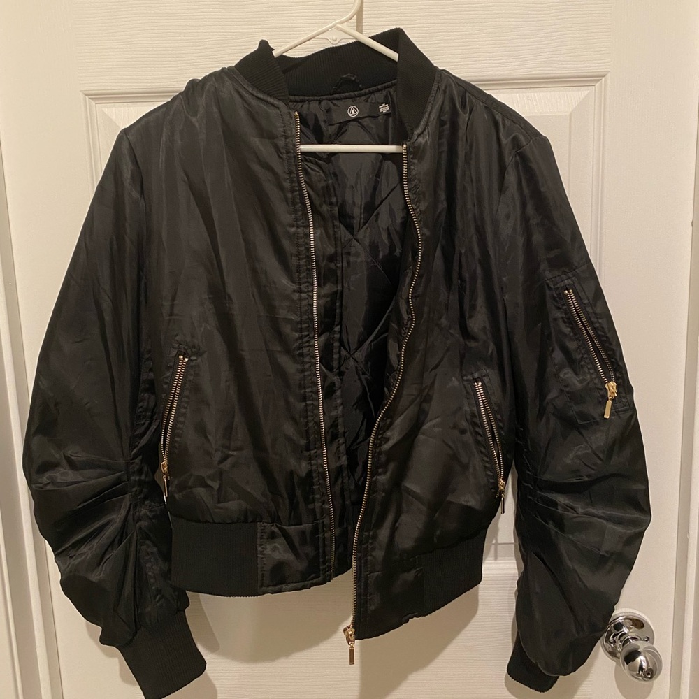 Women's Black Bomber Jacket